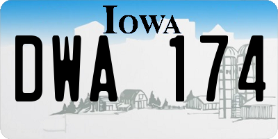 IA license plate DWA174