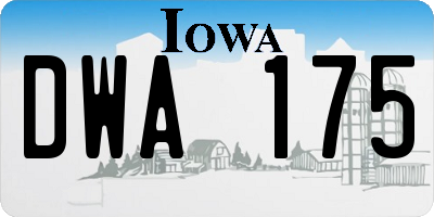 IA license plate DWA175