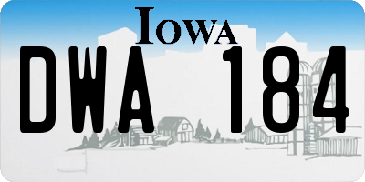 IA license plate DWA184