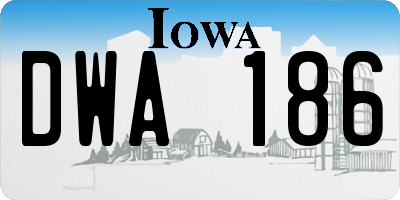IA license plate DWA186