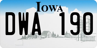 IA license plate DWA190