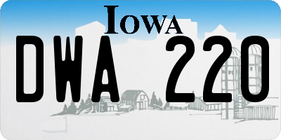 IA license plate DWA220