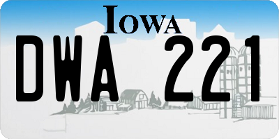 IA license plate DWA221