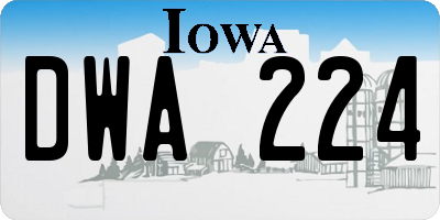 IA license plate DWA224