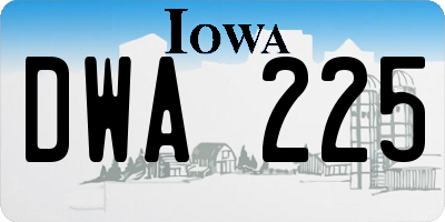IA license plate DWA225