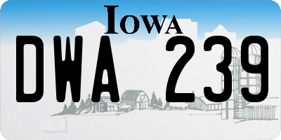 IA license plate DWA239