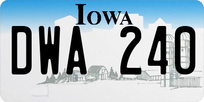IA license plate DWA240