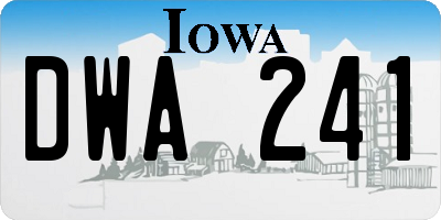 IA license plate DWA241