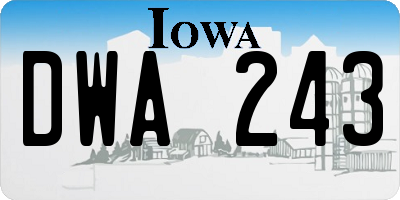 IA license plate DWA243