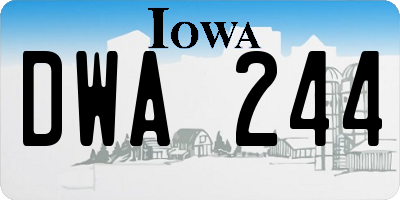 IA license plate DWA244