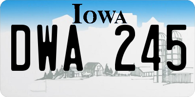 IA license plate DWA245
