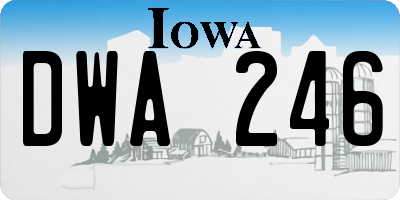 IA license plate DWA246