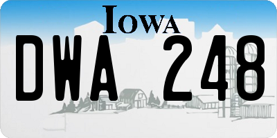 IA license plate DWA248
