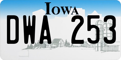 IA license plate DWA253