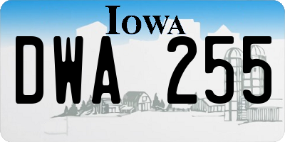 IA license plate DWA255