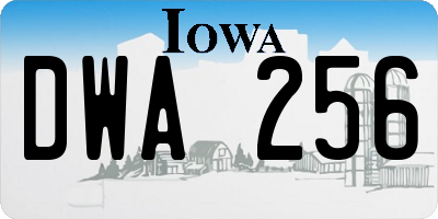 IA license plate DWA256