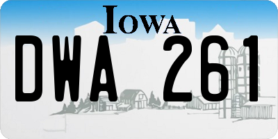IA license plate DWA261