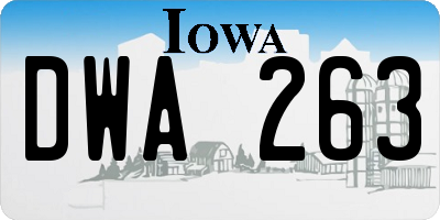 IA license plate DWA263