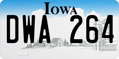 IA license plate DWA264