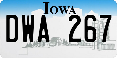 IA license plate DWA267