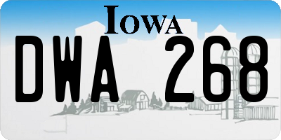 IA license plate DWA268