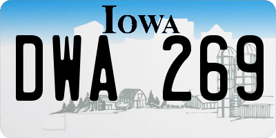 IA license plate DWA269