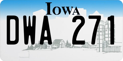 IA license plate DWA271