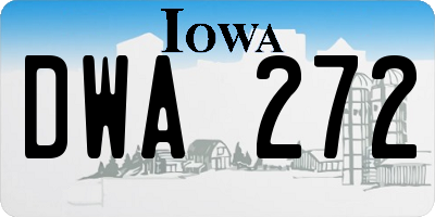IA license plate DWA272