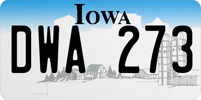 IA license plate DWA273