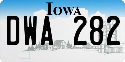 IA license plate DWA282