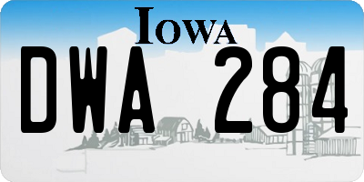 IA license plate DWA284