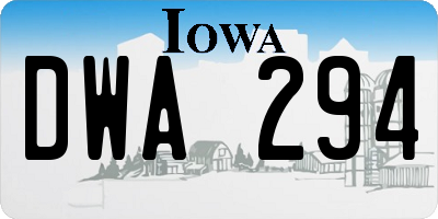 IA license plate DWA294