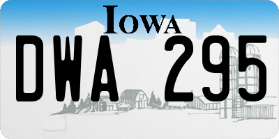 IA license plate DWA295