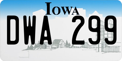 IA license plate DWA299