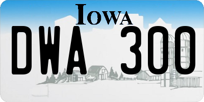 IA license plate DWA300
