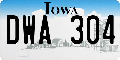 IA license plate DWA304