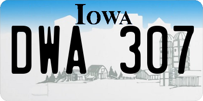 IA license plate DWA307