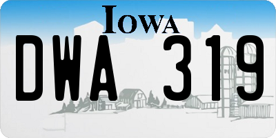IA license plate DWA319