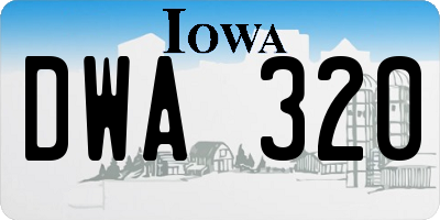 IA license plate DWA320