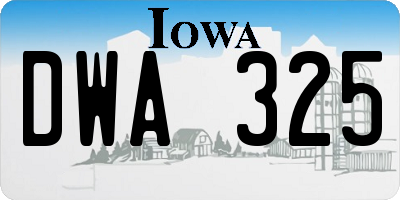 IA license plate DWA325
