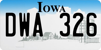 IA license plate DWA326