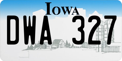 IA license plate DWA327