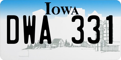 IA license plate DWA331
