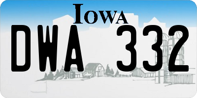 IA license plate DWA332