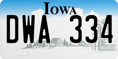 IA license plate DWA334