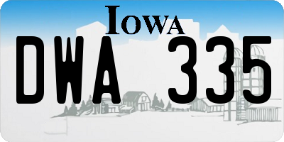 IA license plate DWA335