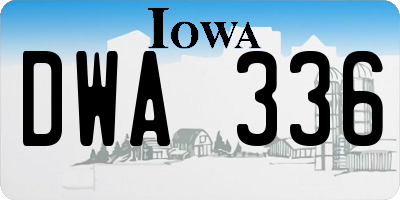 IA license plate DWA336