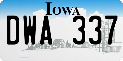 IA license plate DWA337