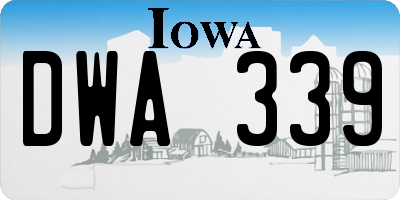 IA license plate DWA339