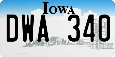 IA license plate DWA340